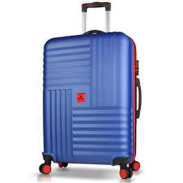 Zoozie Bags Maleta Azul Marino de Gran Tamaño con Ruedas 360°